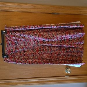 Peruvian Connection  Floral Fluted  Maxi Skirt